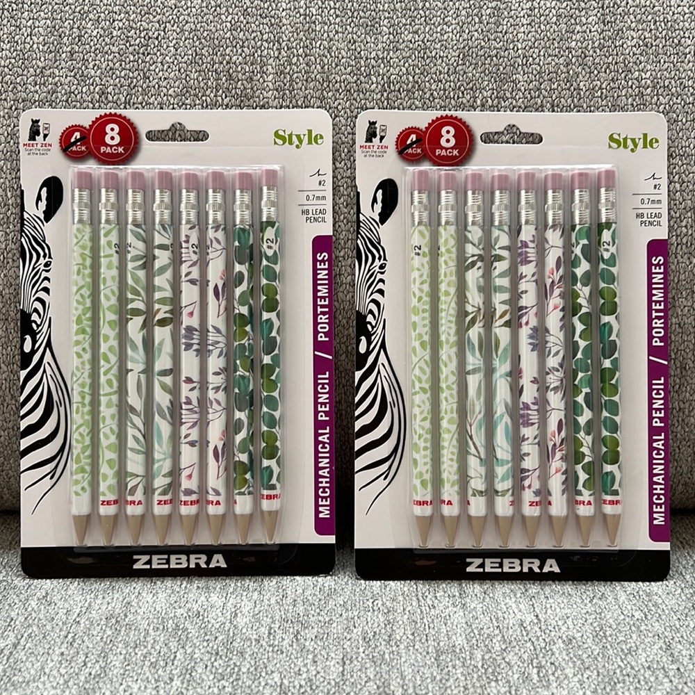 NWT Zebra style mechanical pencils 2 pack